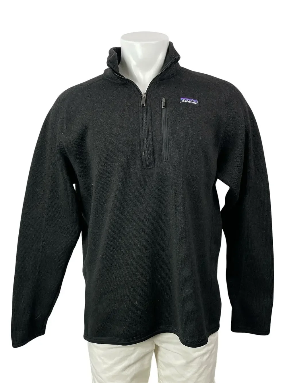 Patagonia Better Men Black Fleece Long Sleeve High Neck Sweatshirt Sweater Top L